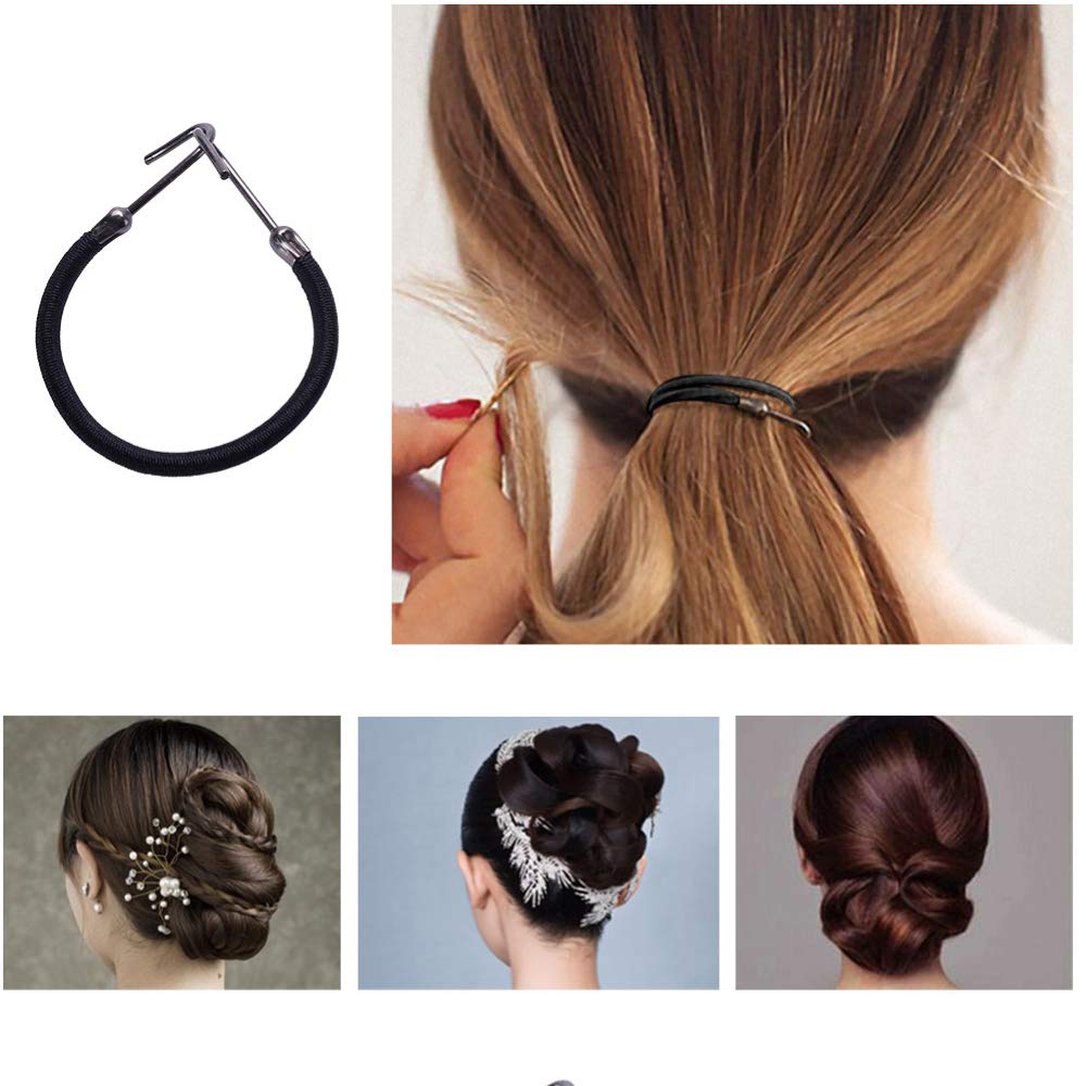 20pcs Ponytail Rubber Elastic Hook Hair Bands For Women Gum Hooks Hair Accessories Hair Ties Styling Tools Holder Bungee Bands