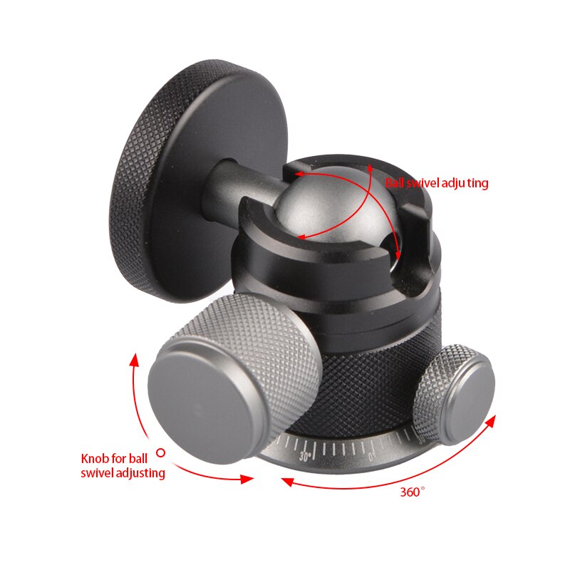 Mini All-metal 360-degree Rotating And Adjustable Panoramic Spherical Head Suitable For Micro SLR Camera Tripod Accessories