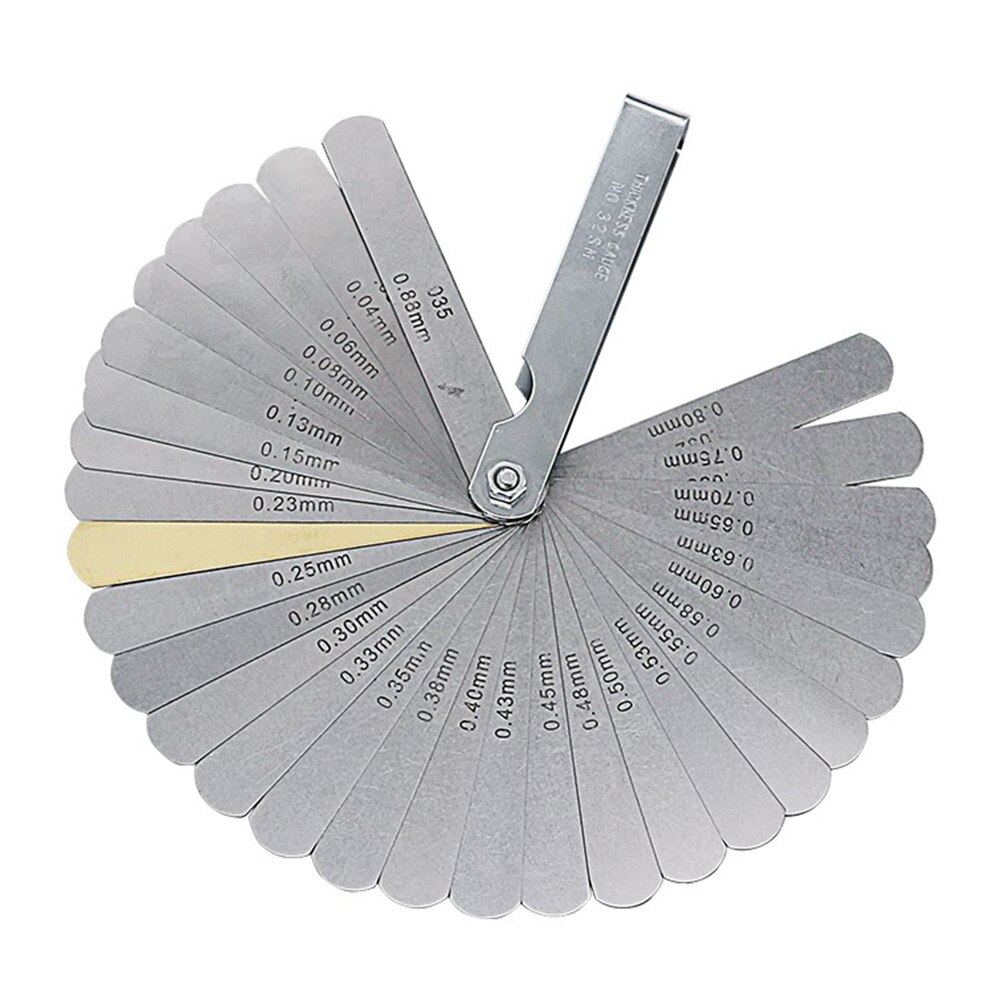 32-Blade Feeler Gauge Set – Metric & Imperial With Brass Blade – Precision Measuring Tool