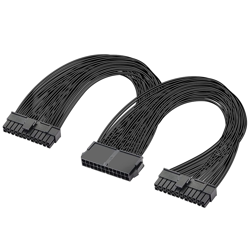 Dual Psu Voeding 24-Pins Atx Moederbord Splitter Kabel, 24Pin(20 + 4) voor Atx Moederbord Verlengkabel