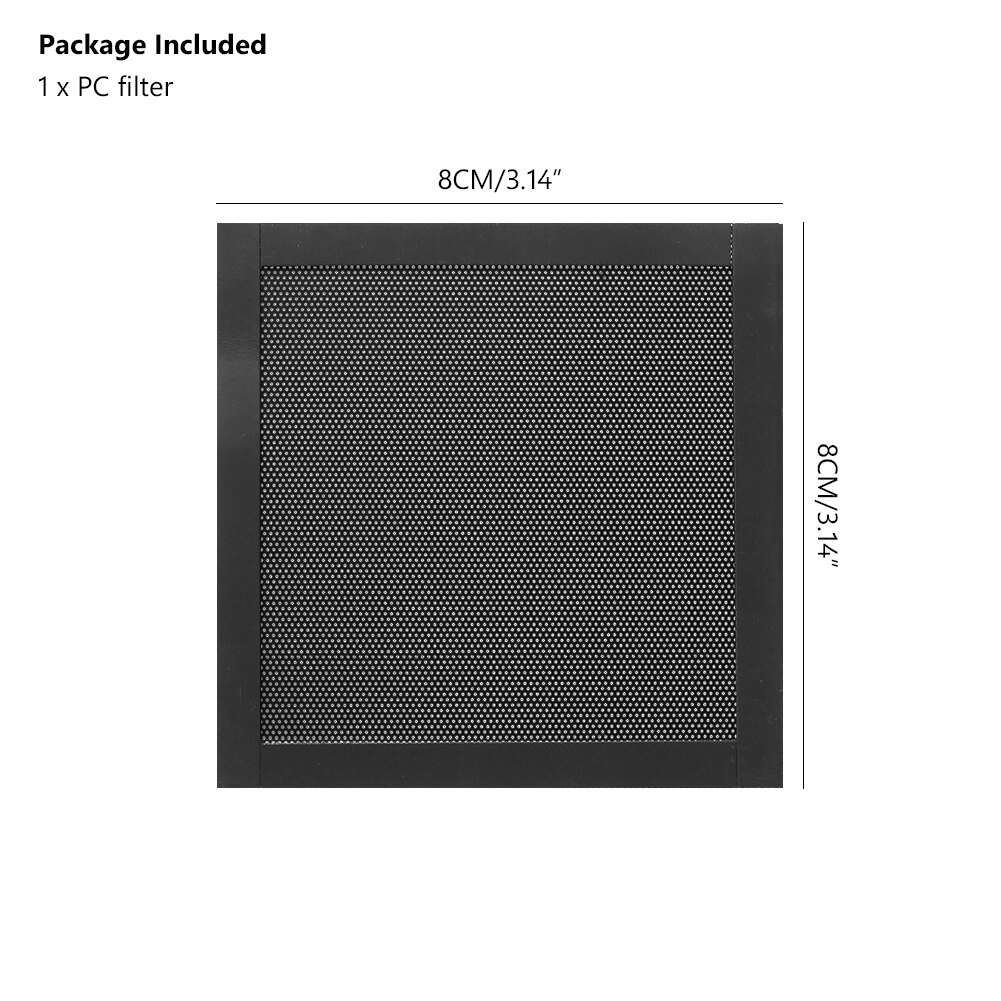 12 x 12 14 x 14 12 x 24cm tietokone pc kotelo tuuletin magneettinen pölysuodatin verkkokansi tietokoneen suoja pvc tuuletin pölynestoverkko: 8 x 8cm