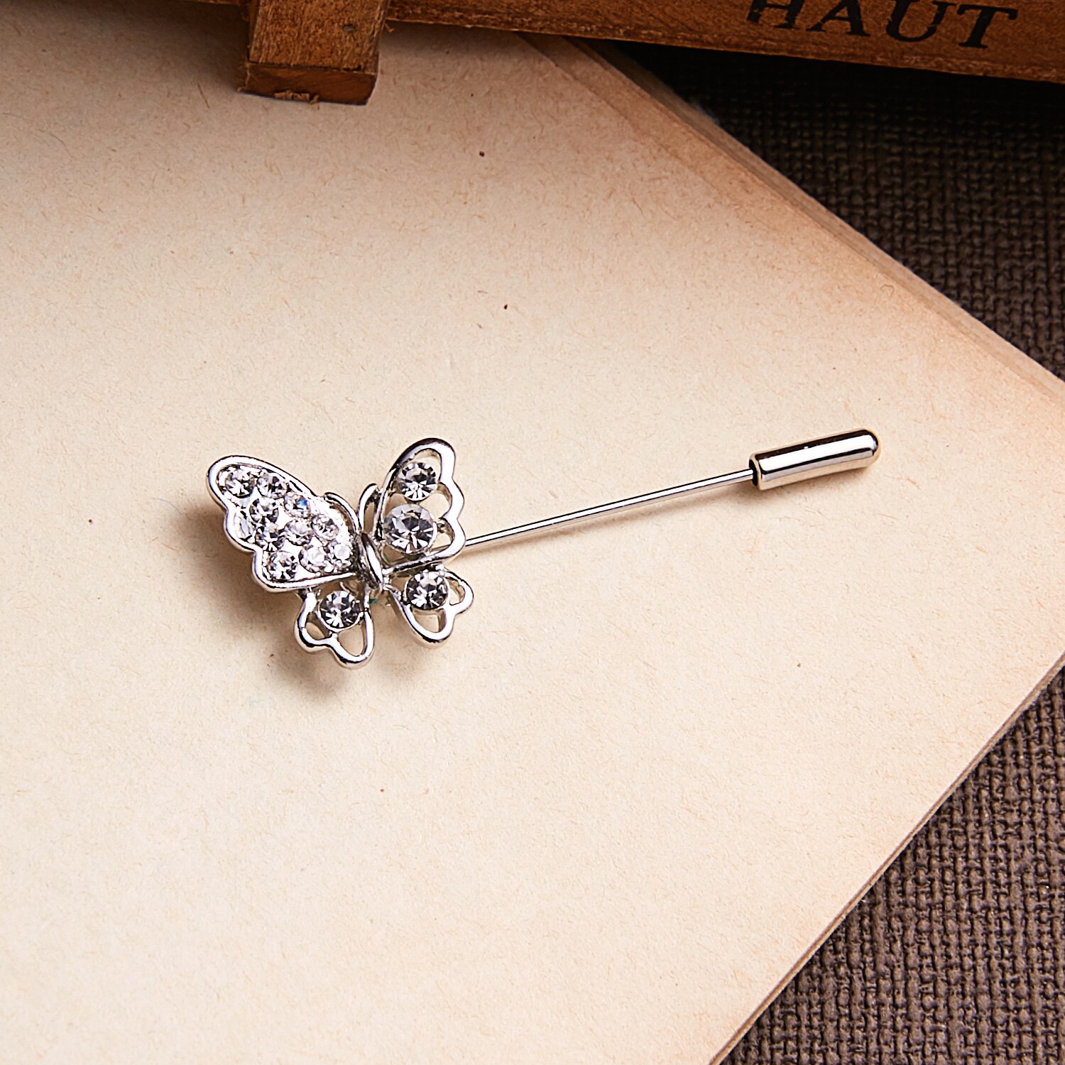 Rinhoo Vintage Mini Female Pins Brooches for Women Butterfly Letter Rhinestone Lapel Pins Badge Brooch Wedding Jewelry