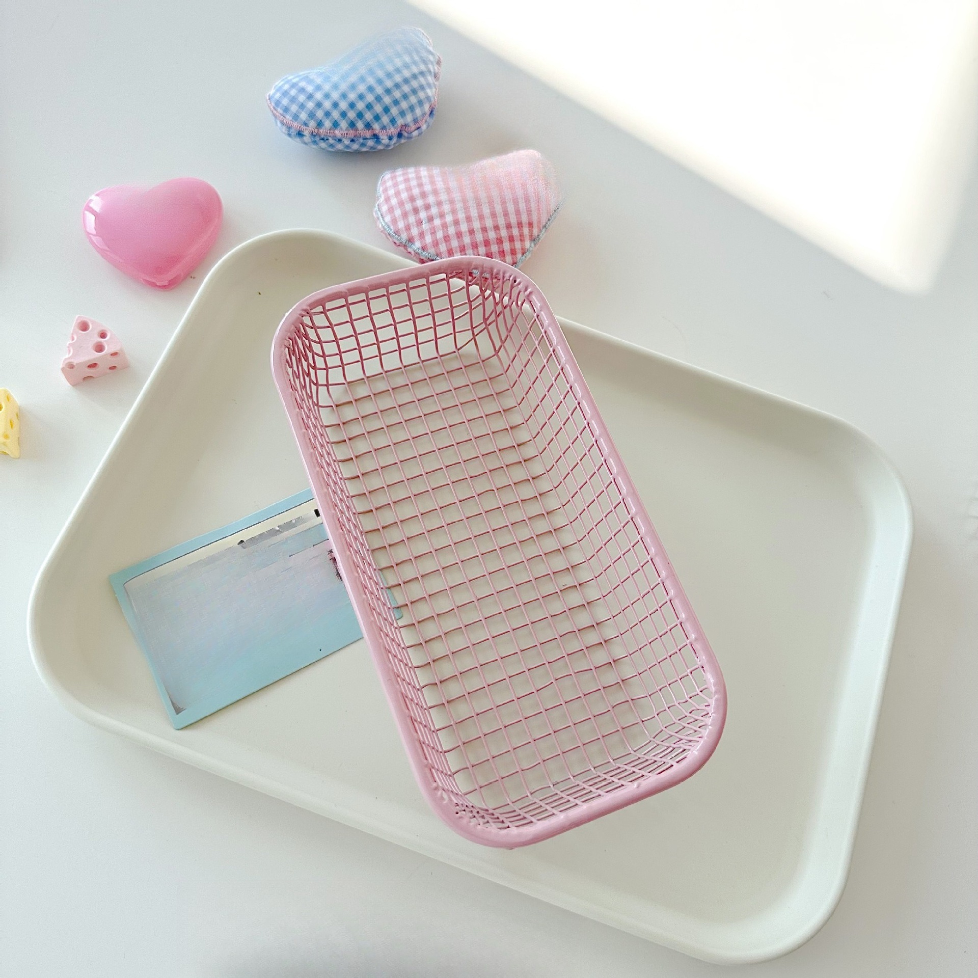 Pöytäsäilytyskori - toimistotarvikkeiden säilytyslaatikko koti- ja toimisto-organisaatioille, toimistosäilytys | koristeellinen säilytys: Luumu