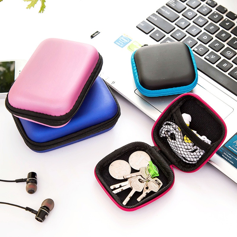 thumbnail image 2 of EVA Hard Travel Storage Case For Headphones/Earphones – Black Nylon Protective Box 2 of 5
