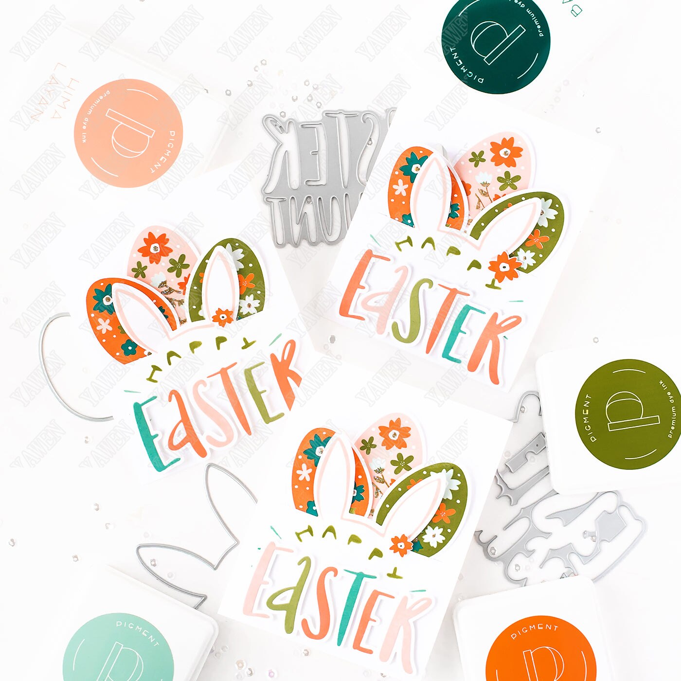 Bunny Ears Metal Cutting Dies Stencil Scrapbook Diary Decoration Embossing Template Diy Greeting Card Handmade