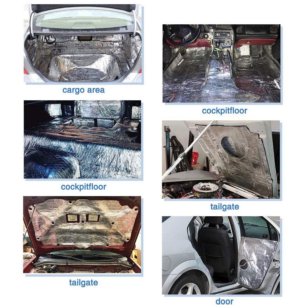 10mm Car Truck Firewall Heat Sound Deadener Insulation Mat Noise Insulation Wool Car Heat Sound Thermal Proofing Pad 40x24Inch