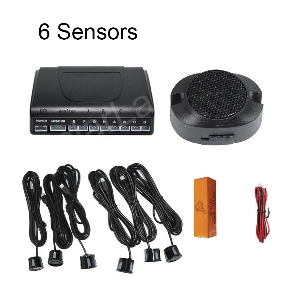 2 Voor Front 4 Voor Terug Parkeer Sensor 6 Sensoren Auto Parking Assist Sensor 9 Kleur Te Kiezen