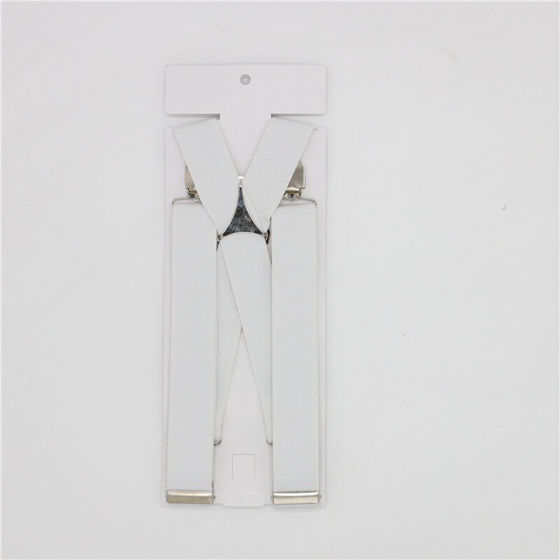 Bretelles unisexe pour adultes, couleur unie, 3.5 de largeur, 4 Clips, bretelles réglables, élastique X au dos, pour femmes