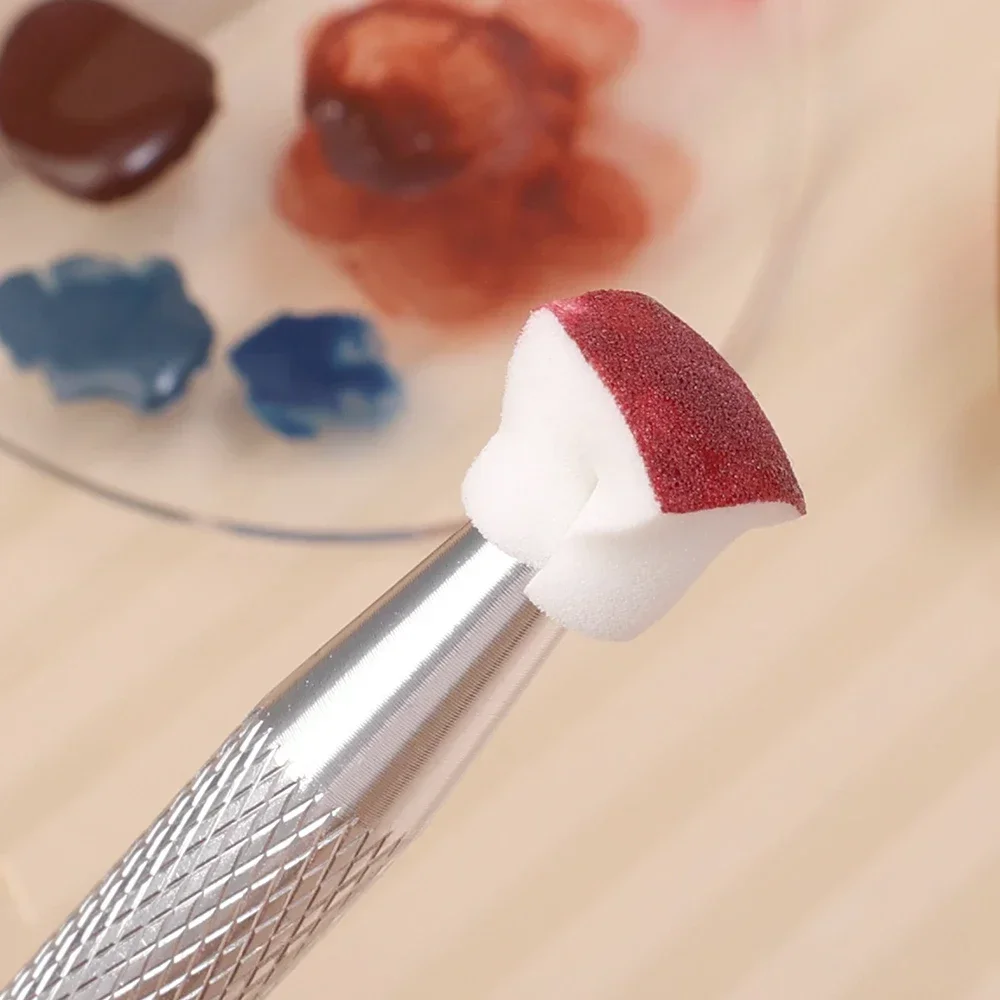 mini spugna quadrata per chiodo arte con 4 artigli Spugna per unghie impostato di afferrare in metallo Spugne sfumate per fard multiuso Strumenti per manicure di bellezza