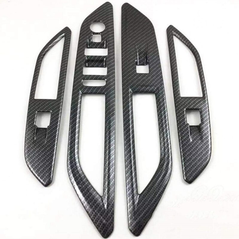 for Peugeot 3008 GT Carbon Fiber Window Lift Switch Button Cover Trims Door Armrest Panel Frame
