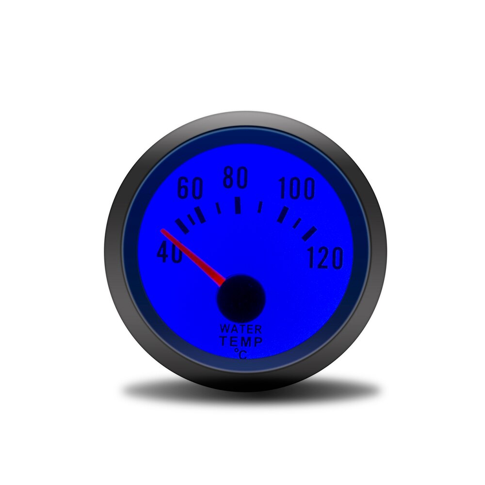 Indicador de temperatura de agua para coche, medidor de temperatura de agua con Sensor, luz LED azul, 2 ", 52mm, 12V, 40 ~ 120Celsius