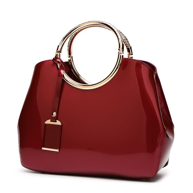 Bekende merken damestassen damestassen lakleer dames crossbody messenger schoudertassen bolsa feminina: Bordeauxrood