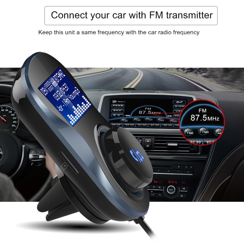 FM full-band transmitter AUX Modulator Bluetooth Handsfree Car Kit Car Audio MP3 Player FM Transmitter Bluetooth Car