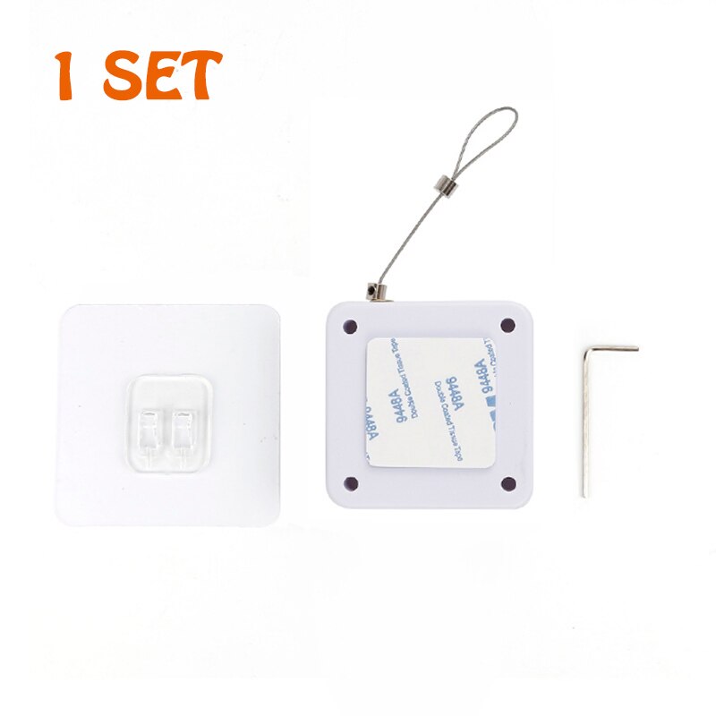 800g Pull Automatic Door Closer Automatic Sensor Door Closer Automatically Close for All Doors Punch-Free Steel Rope Length 1.2m: 1set White