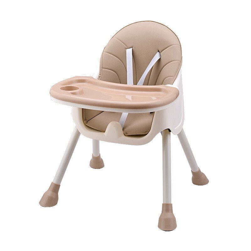 Children's Dining Chair, Child Adjustable Portable Seat, Multifunctional Baby Eating Table and Chair: Brown Short  Cushio