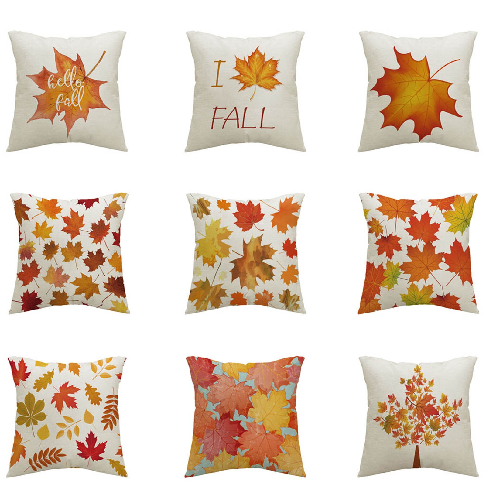 Kussenhoes Maple Leaf Patroon Kussensloop Katoen En Linnen Kussensloop Home Deco Woonkamer Pillowcovers 45X45cm