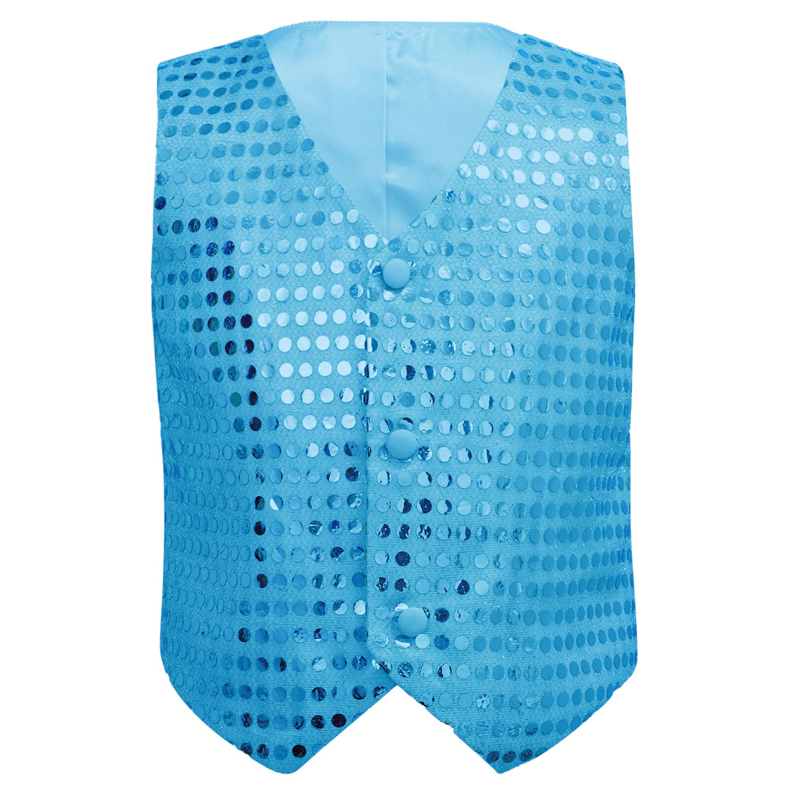 Gilet sans manches à paillettes pour enfants, 6-14, Costume de danse pour chorale, Jazz, Performance sur scène: Blue / 12