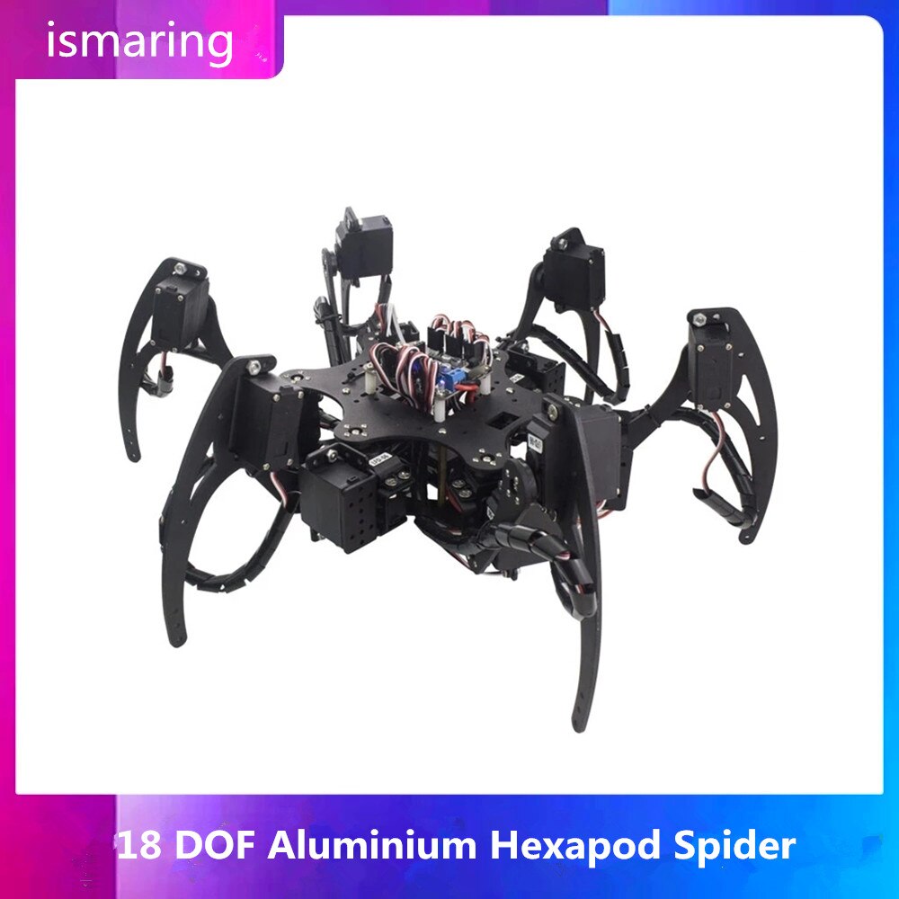 18 DOF Aluminium Hexapod Spider Six 3DOF Legs Robot Frame Kit with Ball Bearing Fully Compatible