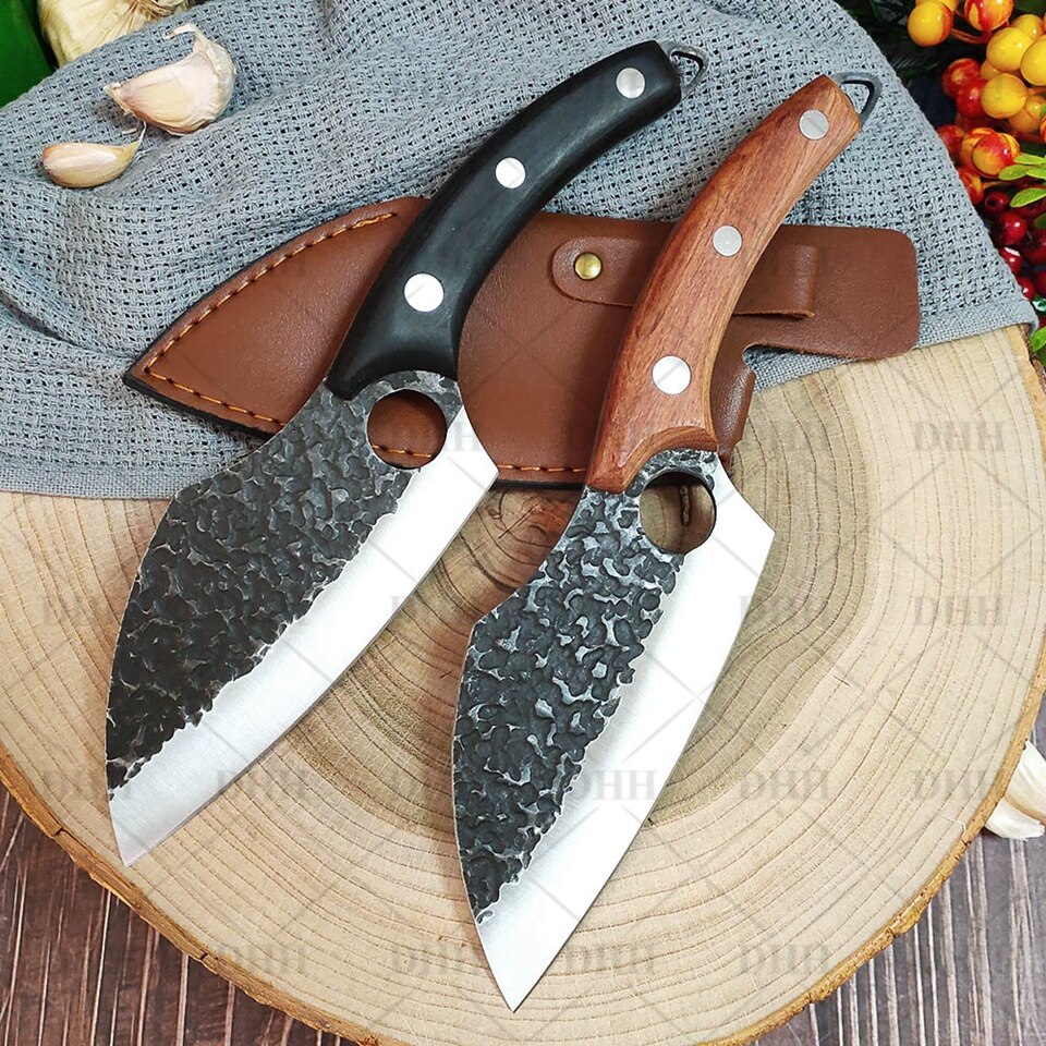 Damast Edelstahl Küchenmesser Mit Mantel Professionelle Handgemachte Fleisch Cleaver Geschmiedet Boning Messer Kochen Werkzeuge