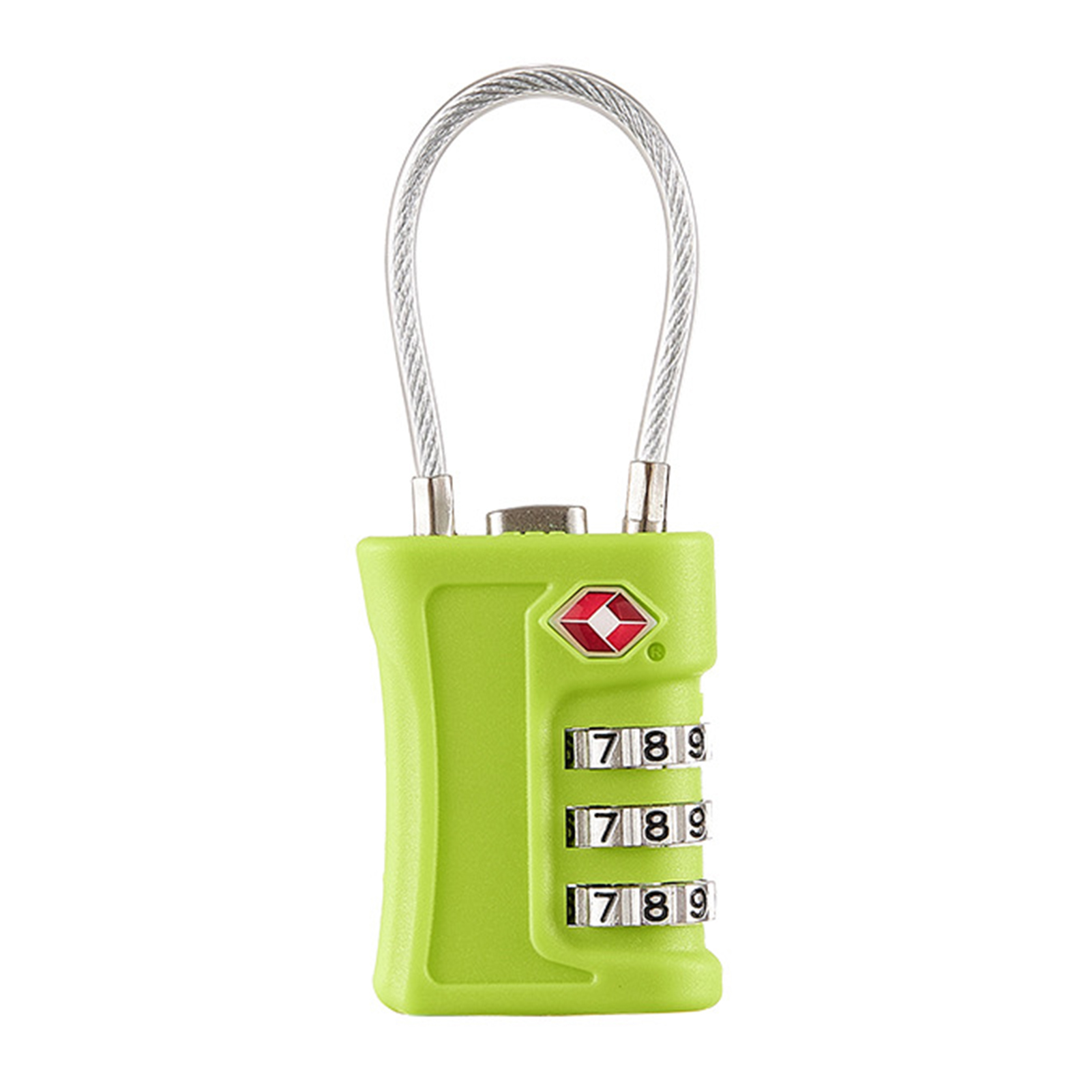 Anti-Theft Luggage Locks Lightweight 3 Dial Combination Steel Wire Lock Tsa-Compatible Travel Luggage Locks: green