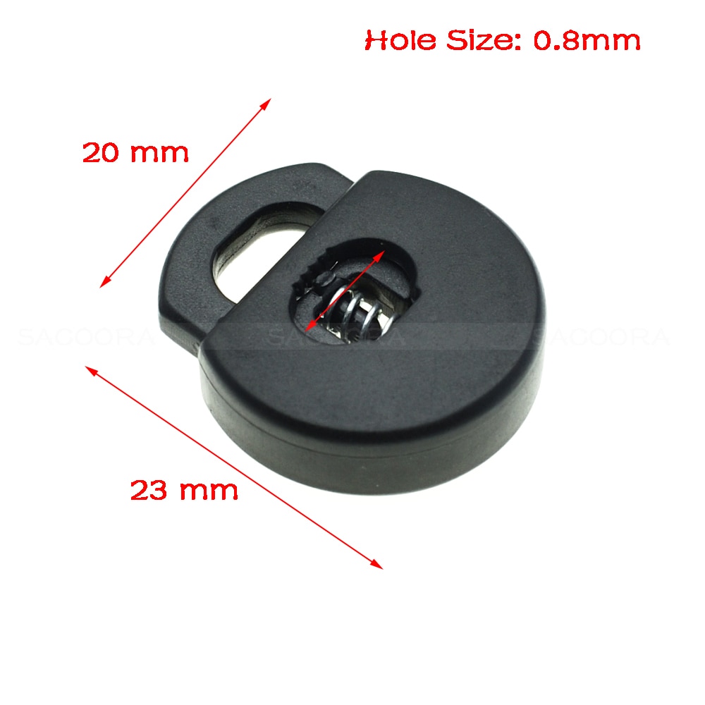 10 stks/pak Cord Lock Toggle Stopper Plastic Black Voor Kledingstuk Accessoires