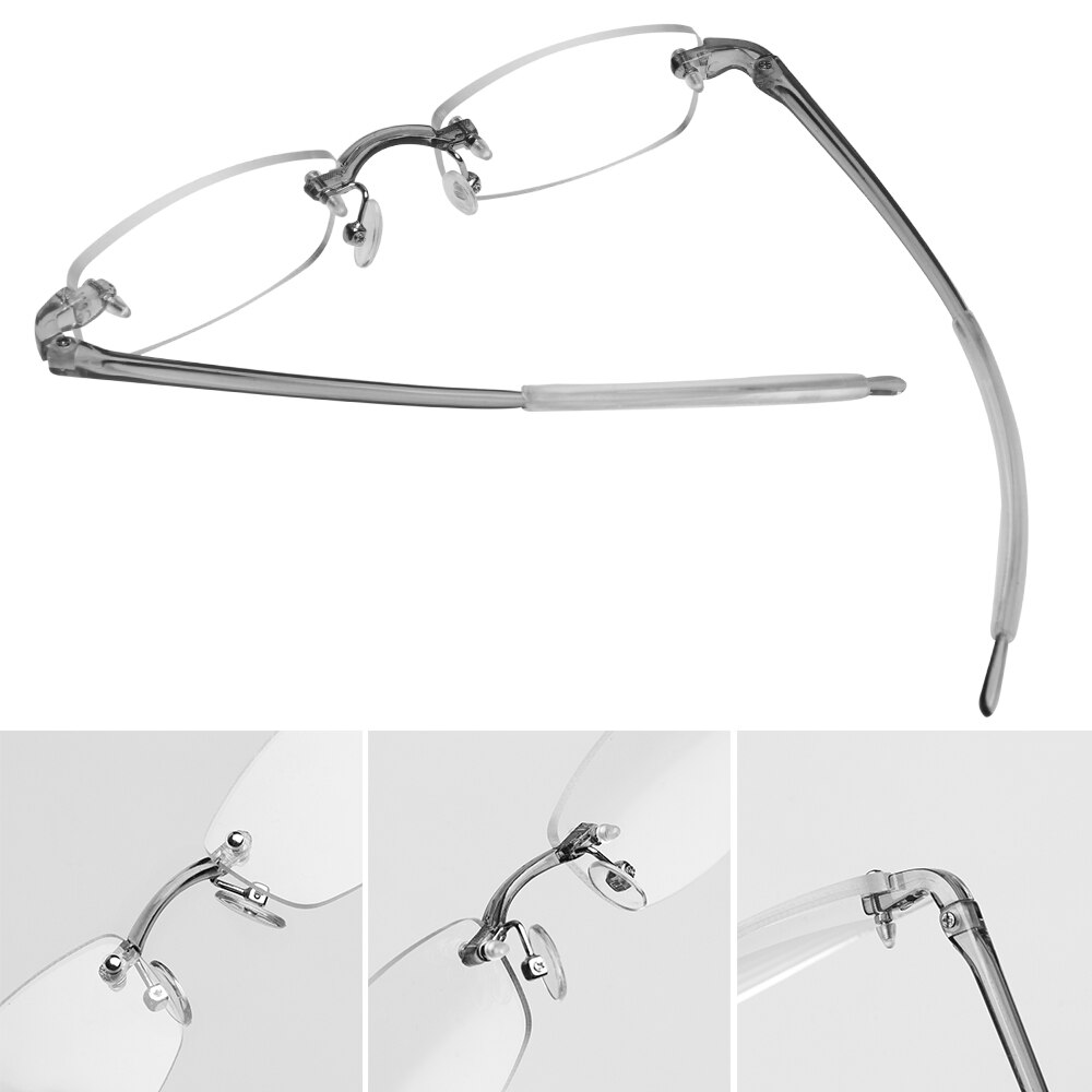 Ultraleicht Harz Randlose Lesebrille Frauen Männer Presbyopie Brillen Myopie Brille Dioptrien + 1,0/+ 1,5/+ 2,0 /+ 2,5/+ 3,0/+ 3,5/+ 4,0