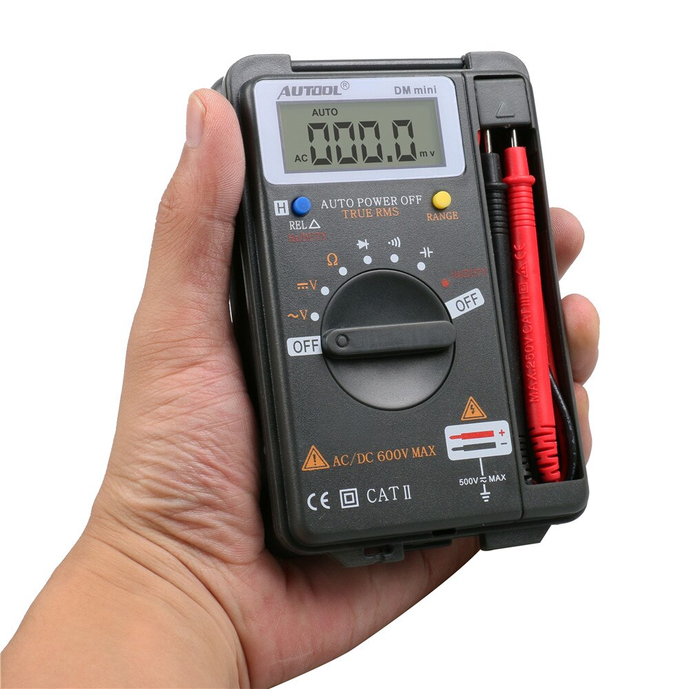 Autool Dm Mini Digitale Multimeter Met 4000 Displays, Dc/Ac Voltmeter, Ncv Ohm Capaciteit, hz Weerstand, Auto Voltmeter Test