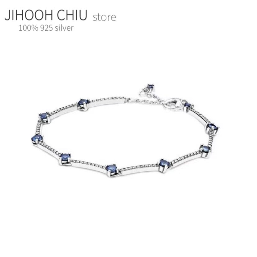 100% 925 Sterling silver bracelet for women Fit original Pando Charm hand bracelet Snake bracelet classic DIY jewelry: Silver bracelet 2 / 18cm