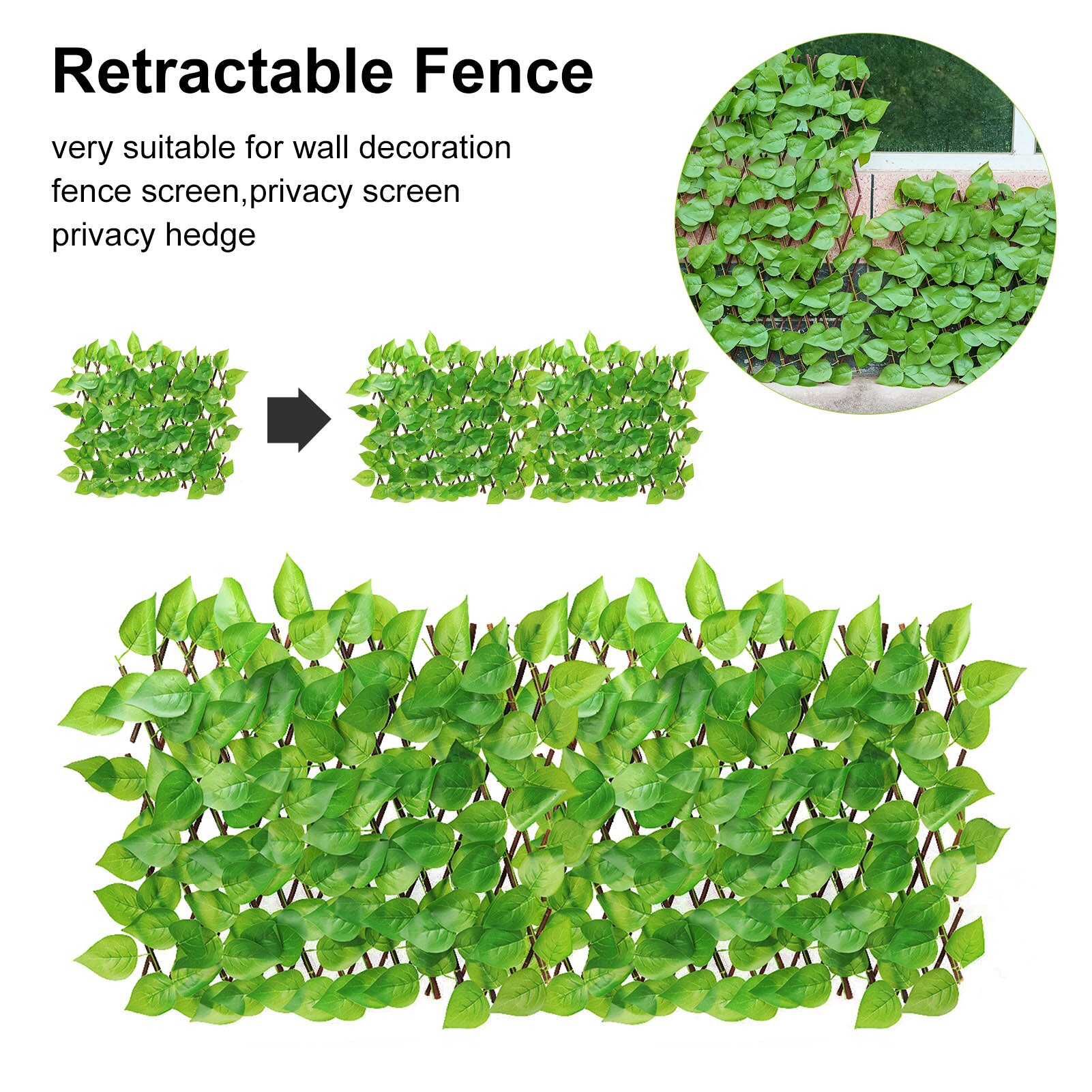 Gum Green Dill Retractable Artificial Willow Wood Fence Protect Privacy Fence Garden Hedge Suitable For Wall Fence Screens