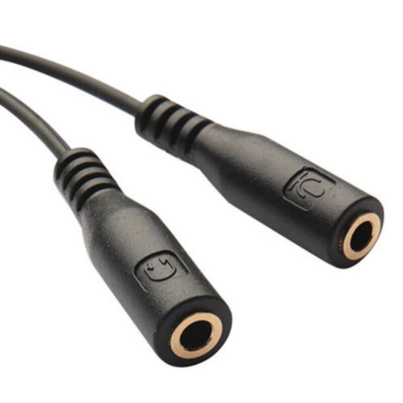 3.5Mm Stereo Audio Male Naar 2 Vrouwelijke Headset Mic Trrs Y Splitter Kabel Adapter Mannelijk Naar 2 Vrouwelijke Oortelefoon microfoon Adapter Kabel