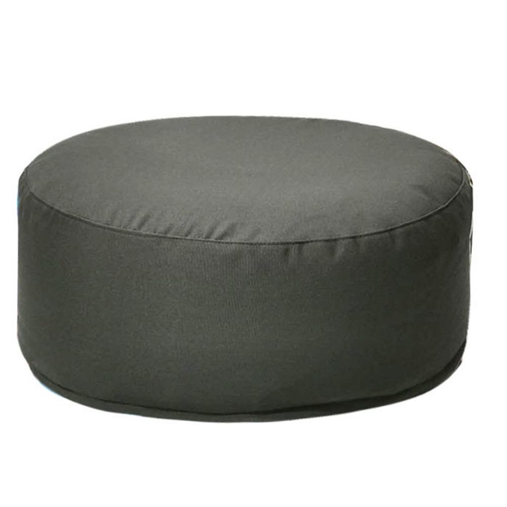 Inflatable Foot Stool Bean Bag Sofas Portable Round Foot Rest Pillow With Seat Cover Inflatable Foot Pad For Travel Home Office: Dark Gray