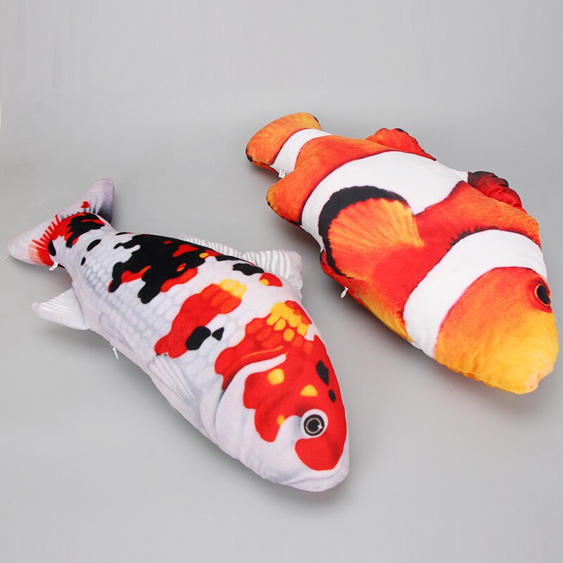 46cm 3D Simulation chats oreiller en peluche jouets Simulation Animal en peluche chat oreiller canapé housse de coussin pour noël: 2pcs fish