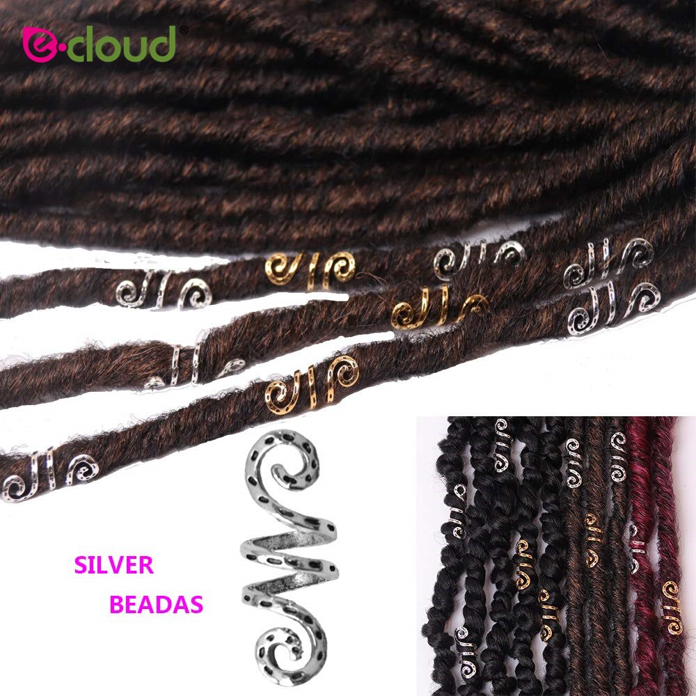20Pcs Zilver Metalen Haar Ringen Buis Clips Spiraal Haar Vlecht Dread Baard Dreadlock Kralen Voor Haar Accessoires Charms