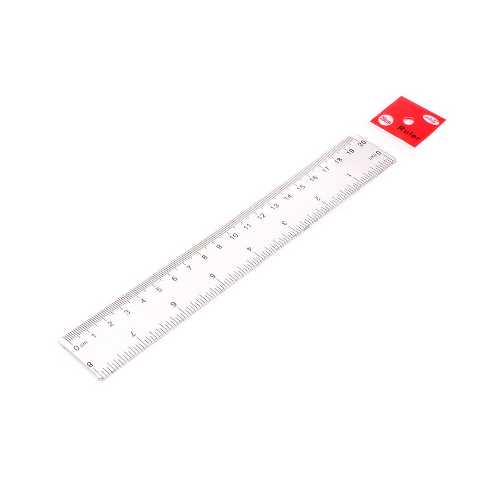 3pc 20cm/8 Inch Plastic Transparent Ruler Simple Straight Ruler Measuring Tool for Student School Office Drawing