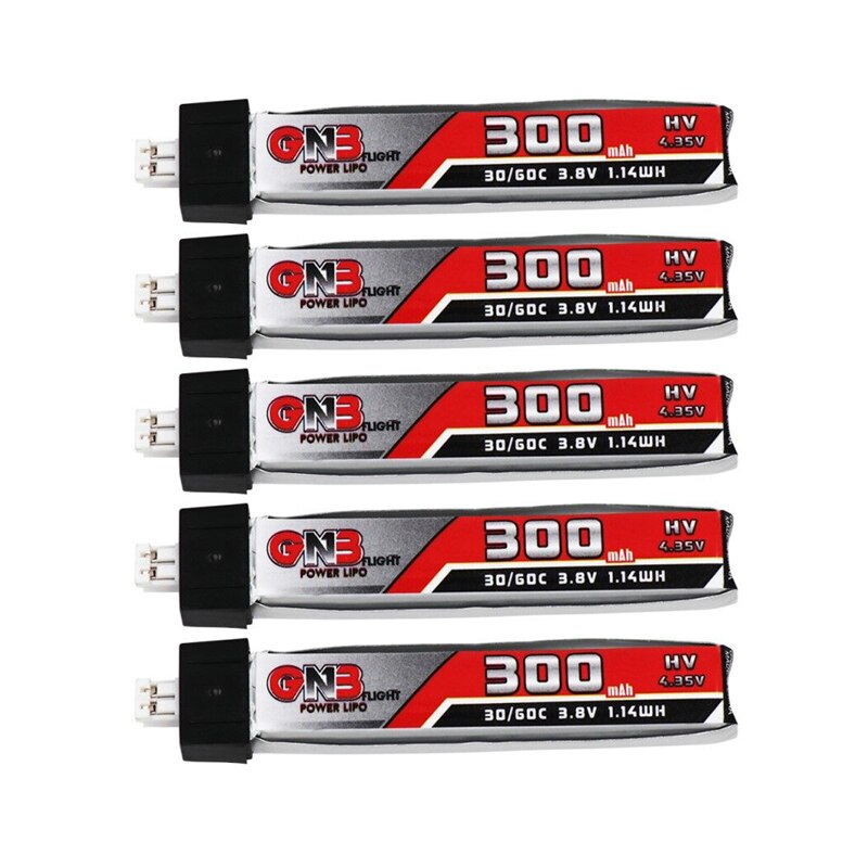 5pcs/Lot GNB Gaoneng 3.8V 300mAh 30C 1S Lipo Battery with PH2.0 Plug
