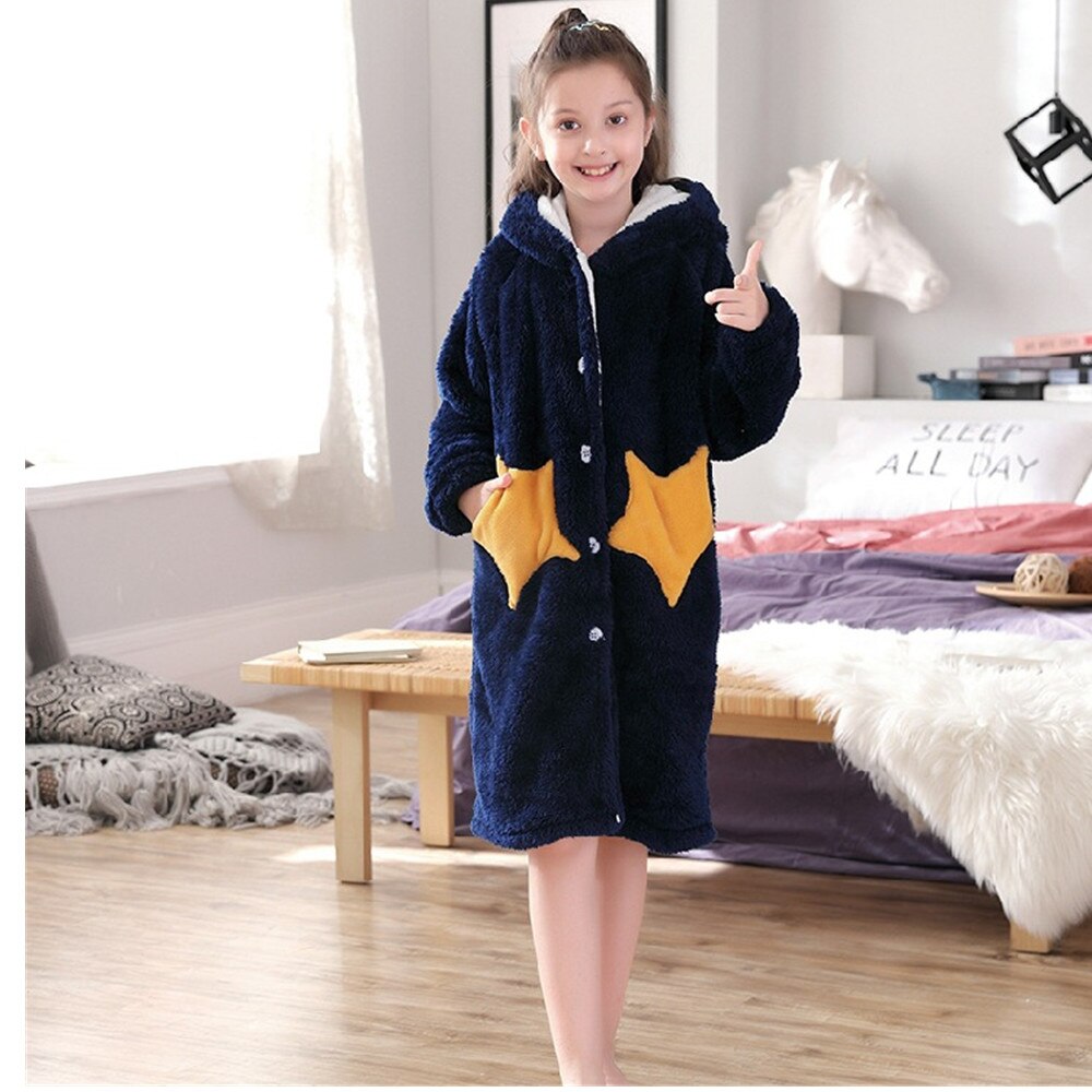 Children Robes star Boys Girls Gown Long Sleeve Hooded Bath Robes Cute One-Piece Baby Boy Girl Bathrobe Children Clothing