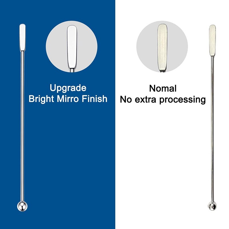 14 Uds Swizzle Sticks, palo agitador de bebidas de cóctel de acero inoxidable Premium, palos de agitación reutilizables para Bar