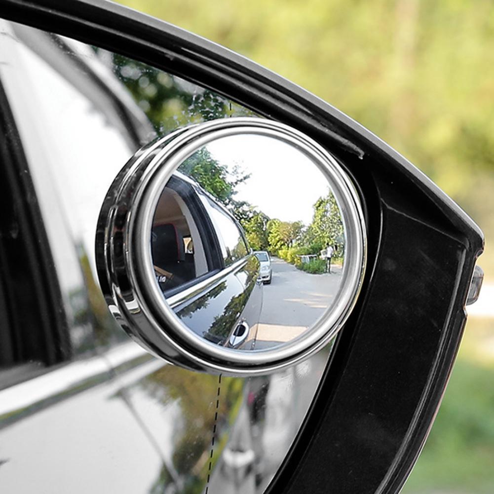 Car Side Mirror Universal Fit Self-adhesive Unbreakable 360 Degree Rotate Car Side Mirror Blind Spot Mirror for Car