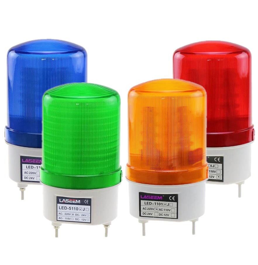 Rotación de rotary LED estroboscópico Luz de alarma luz sirena amarillo Azul Rojo verde luz de advertencia LED No voz 12V 24V 110V 220V