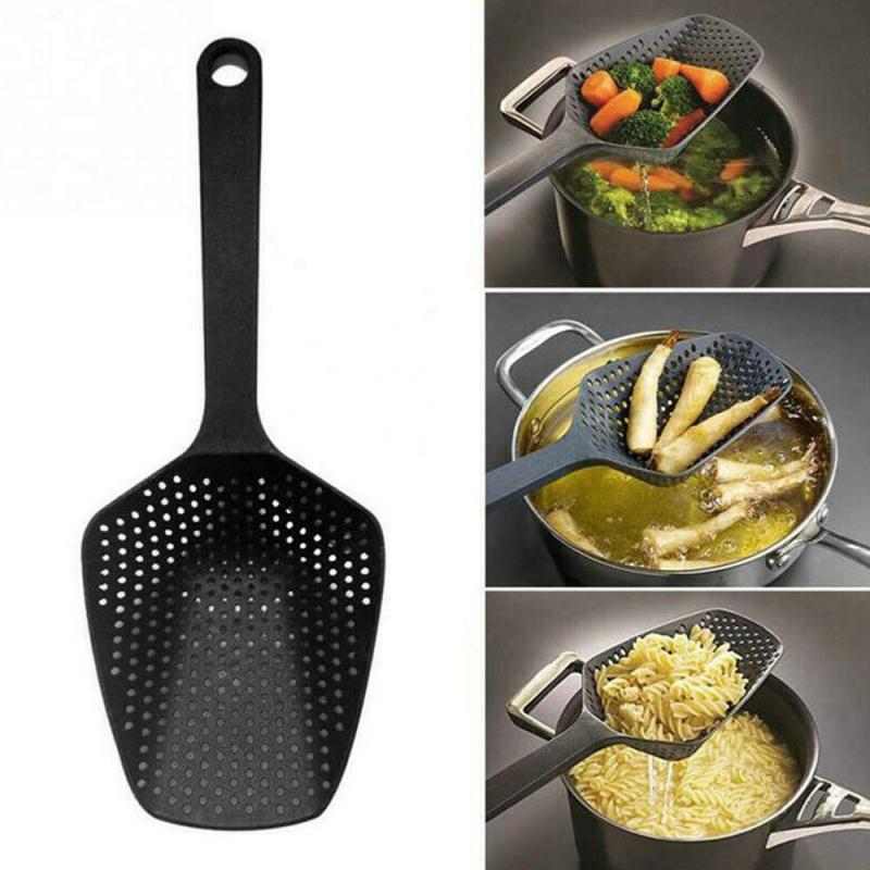 1 pieza de colador de verduras de gran , herramientas grandes, cuchara de Nylon, cuchara de verduras, colador, filtro de papas fritas, accesorios de cocina para el hogar