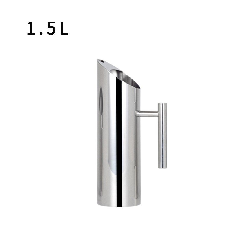 Zilveren Roestvrij Staal Fruit Tie Pot Water Tie Pot Rechte Lichaam Tie Pot Bar Curling Koude Ketel Functie jug: 1.5L