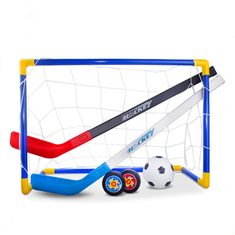 Kinder Kinder Winter Eis Hockey Stick Training Tools Kunststoff Golf Fußball Fußball Ziel Abnehmbare Mini Fußball Set