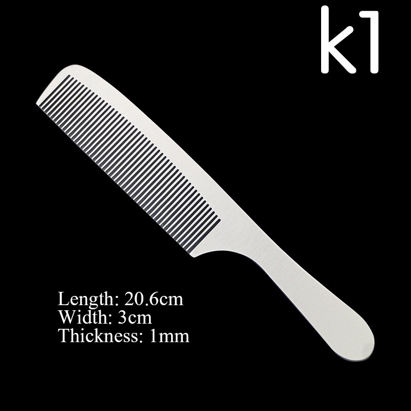 Kapper Salon Haar Knippen Kam Ultra-Dunne Rvs Silver Metal Kam Barbershop Kappers Haar Knippen Tools Kammen: K1 Comb