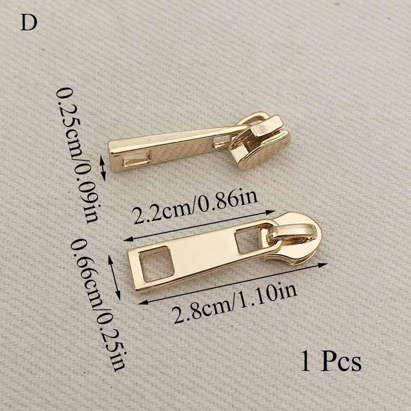 1Pcs 3# Gold Plated Fix Zip Puller/Zipper Pull Sliders Zip Head Zipper Repair Instant Removable For DIY Sewing Craft: Gold D