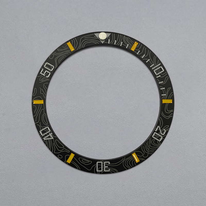 38mmx30.6mm Carbon Fiber Curved Ceramic Bezel Insert Fits SKX007 SKX009 SUB Watch Case NH35 NH36 Movement Watch Cases Ring Parts: RED