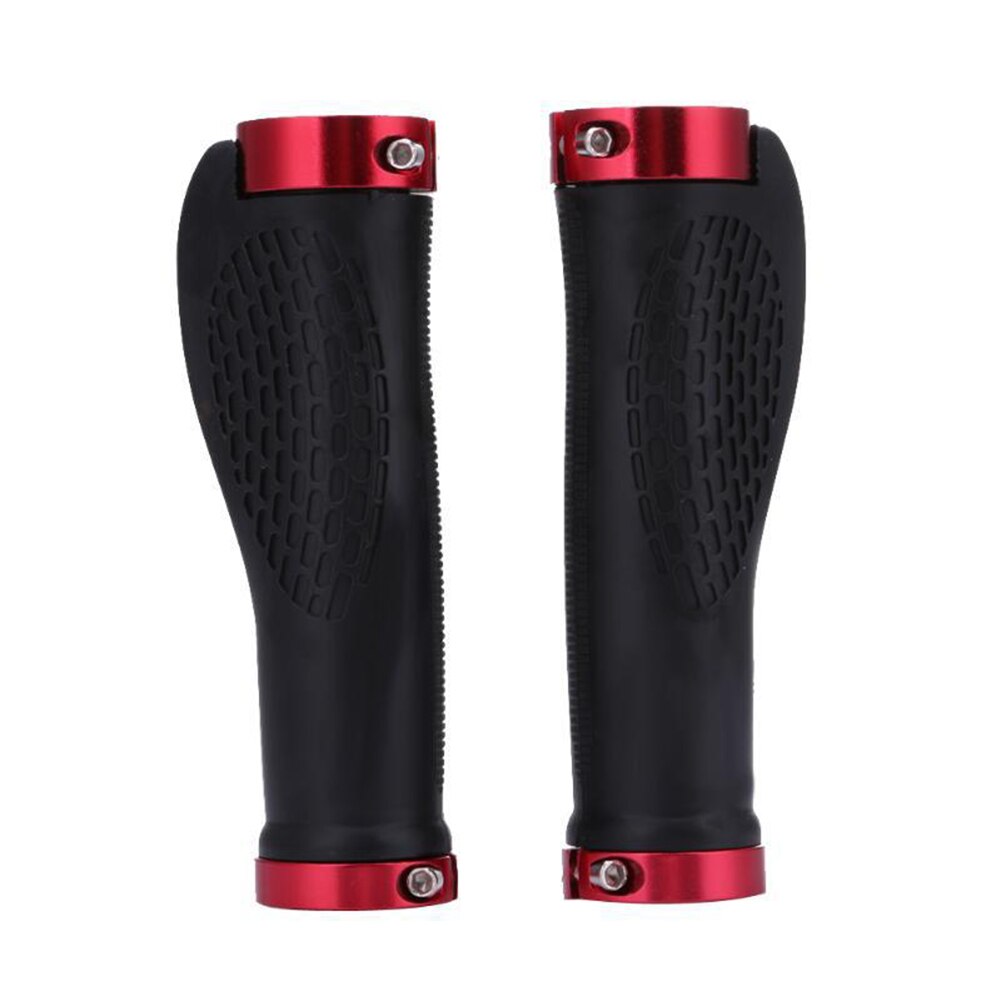 Bike Handlebar Grips Non-Slip Ergonomic Double Lock-on Bike Grips for MTB, BMX with Bar End Caps: Red
