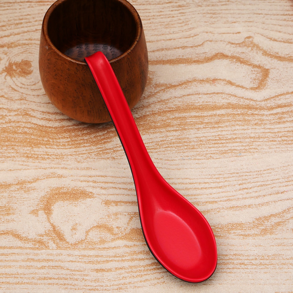 Food-grade Plastic Soup Spoon Home Flatware Long Handle Japanese Bowl Soup Porridge Spoon Coffee Dessert Scoop