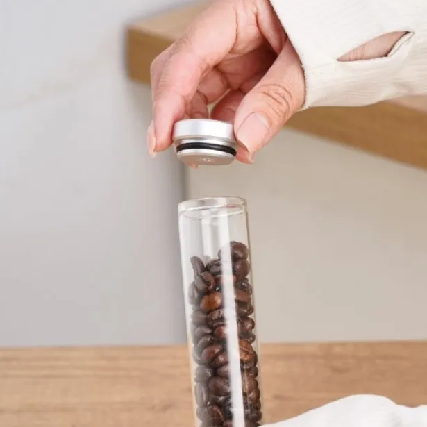 Almacenamiento de válvula unidireccional / tubo / bodega / vial / bóveda de granos de café de dosificación única: Plata