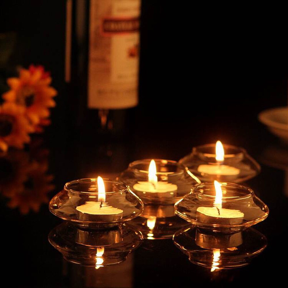 Glass Candle Holder Crystal Candlestick Glass Hanging Floating Water Candle Holders Home Wedding Party Dinner Decor