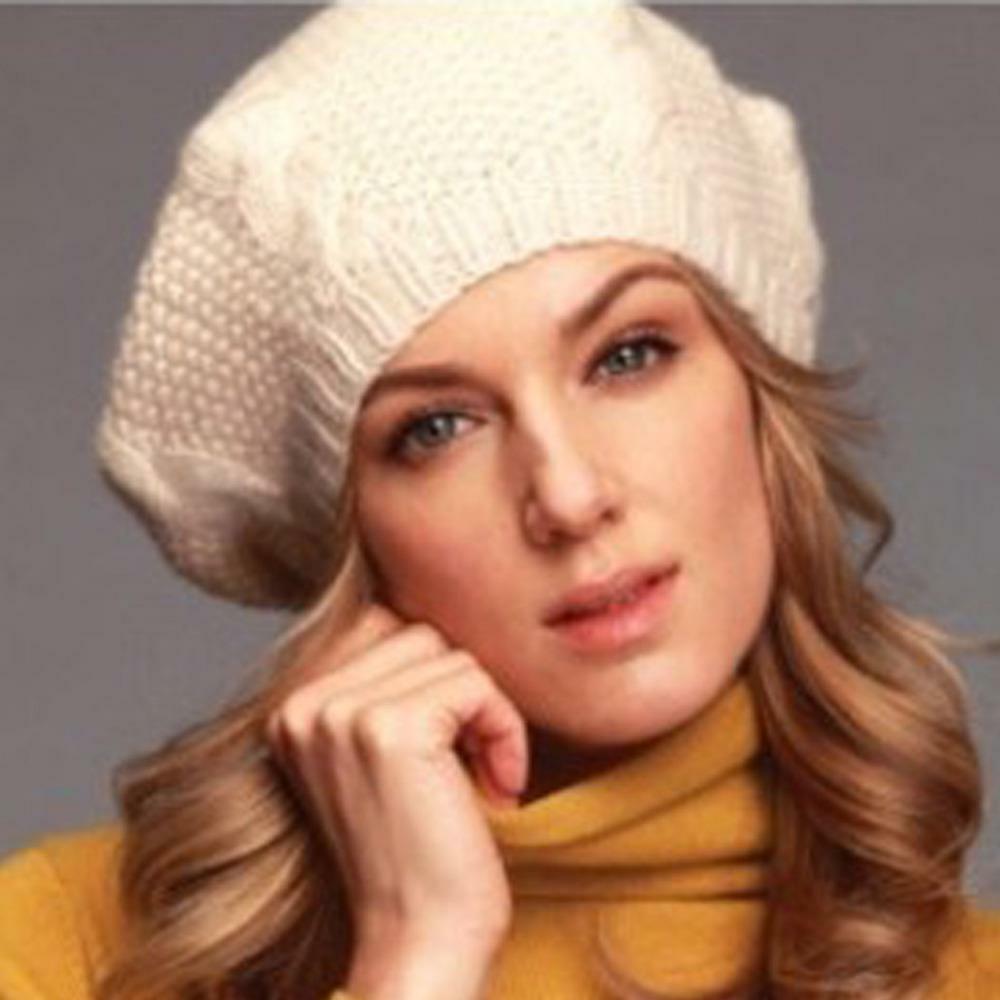 Beret Braided Hats Baggy Beanie Crochet Warm Winter Hat Ski Cap Wool Knitted Caps Women Lady Hats
